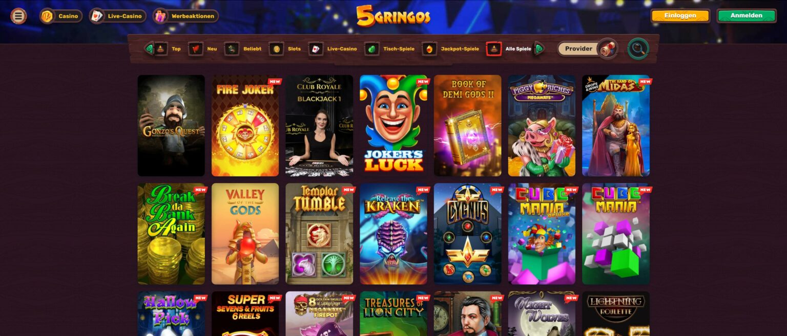 5 Gringos Casino - Testsieger Casinospiele 2025 - LILIPUZ.de