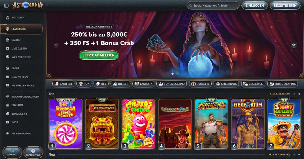 AstroMania Casino Startseite